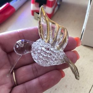 Set of 6 gold/glass Hummingbird